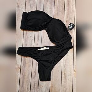 Xhilaration Black Swimwear XL Top, L Bottoms